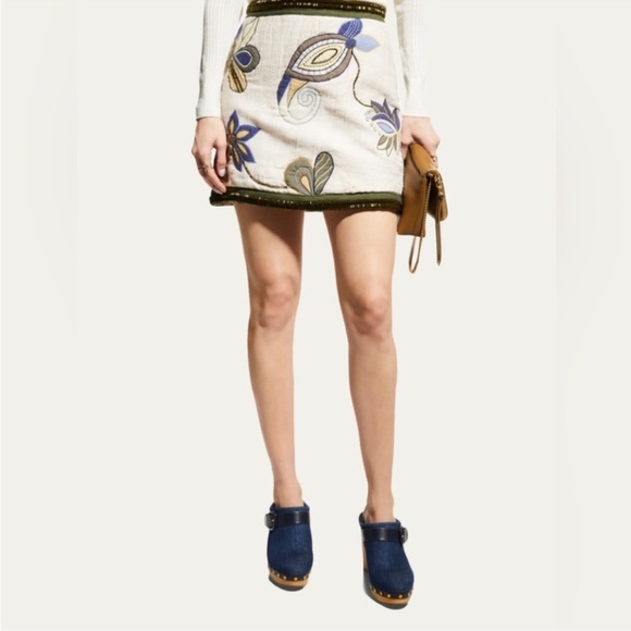 VERONICA BEARD
Inga embellished silk mini skirt - size 0 NWOT - Picture 3 of 8